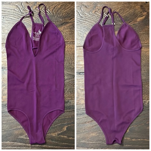 Free People Intimately Move Along Seamless Bodysuit Wine XS/S - Picture 3 of 7